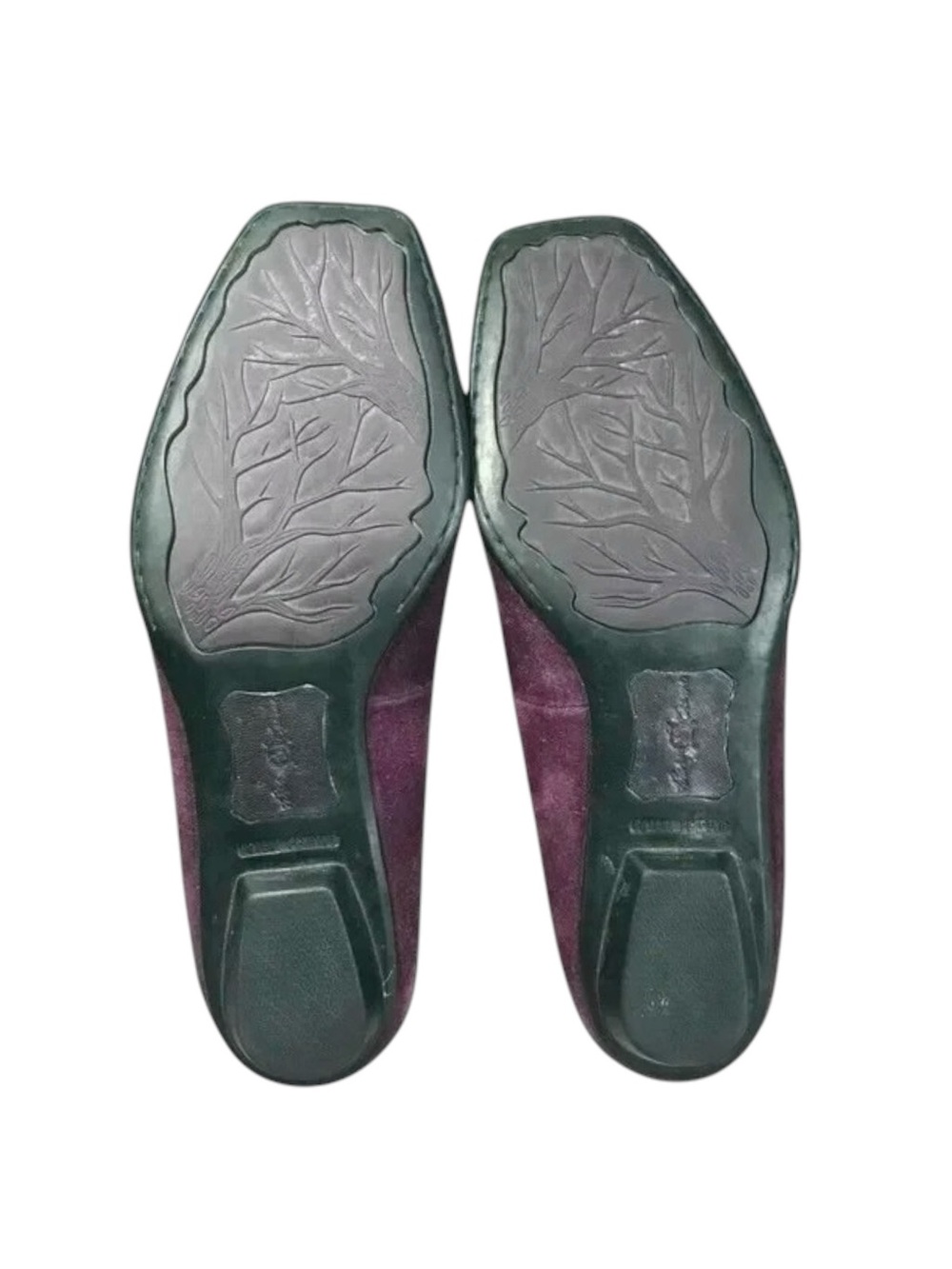 Born Crown Suede Leather Comfort Flats Wine Burgundy Bow Buckle Shoes Size 6.5 - Picture 3 of 7